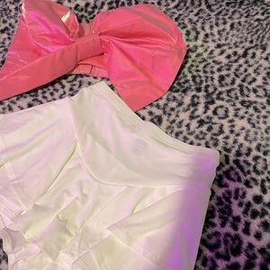 PINK BOW CROP & SMALL SKIRT